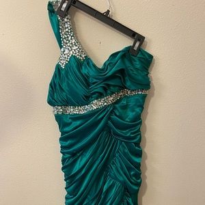 Brand: Deb. Size: L. Color: Green and silver.